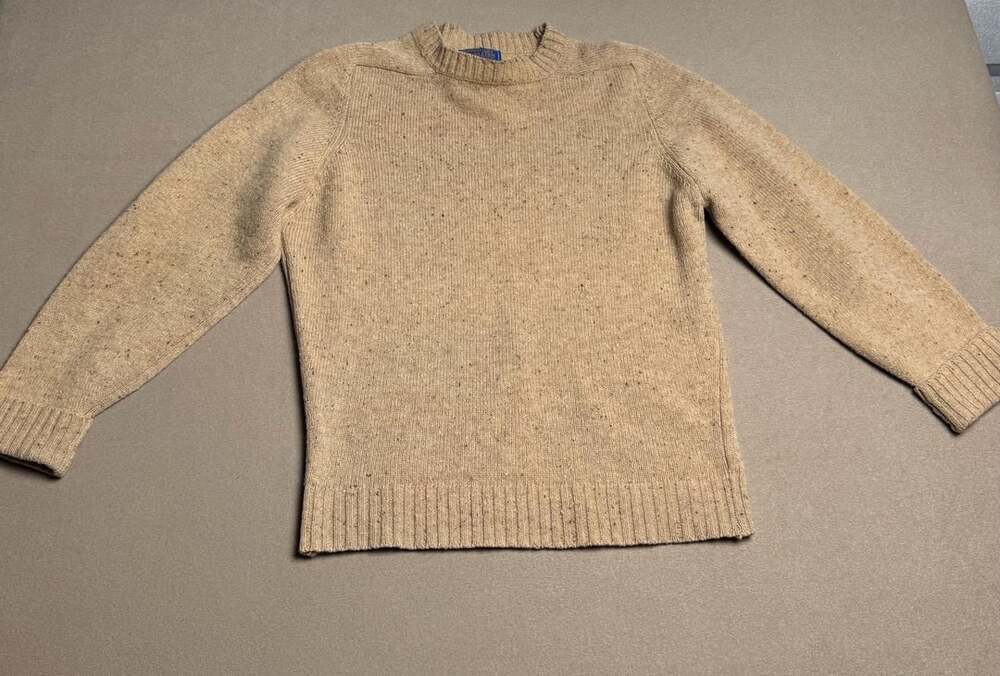 Pendleton Shetland Wool Sweater Size M Tan Donegal Virgin Wool